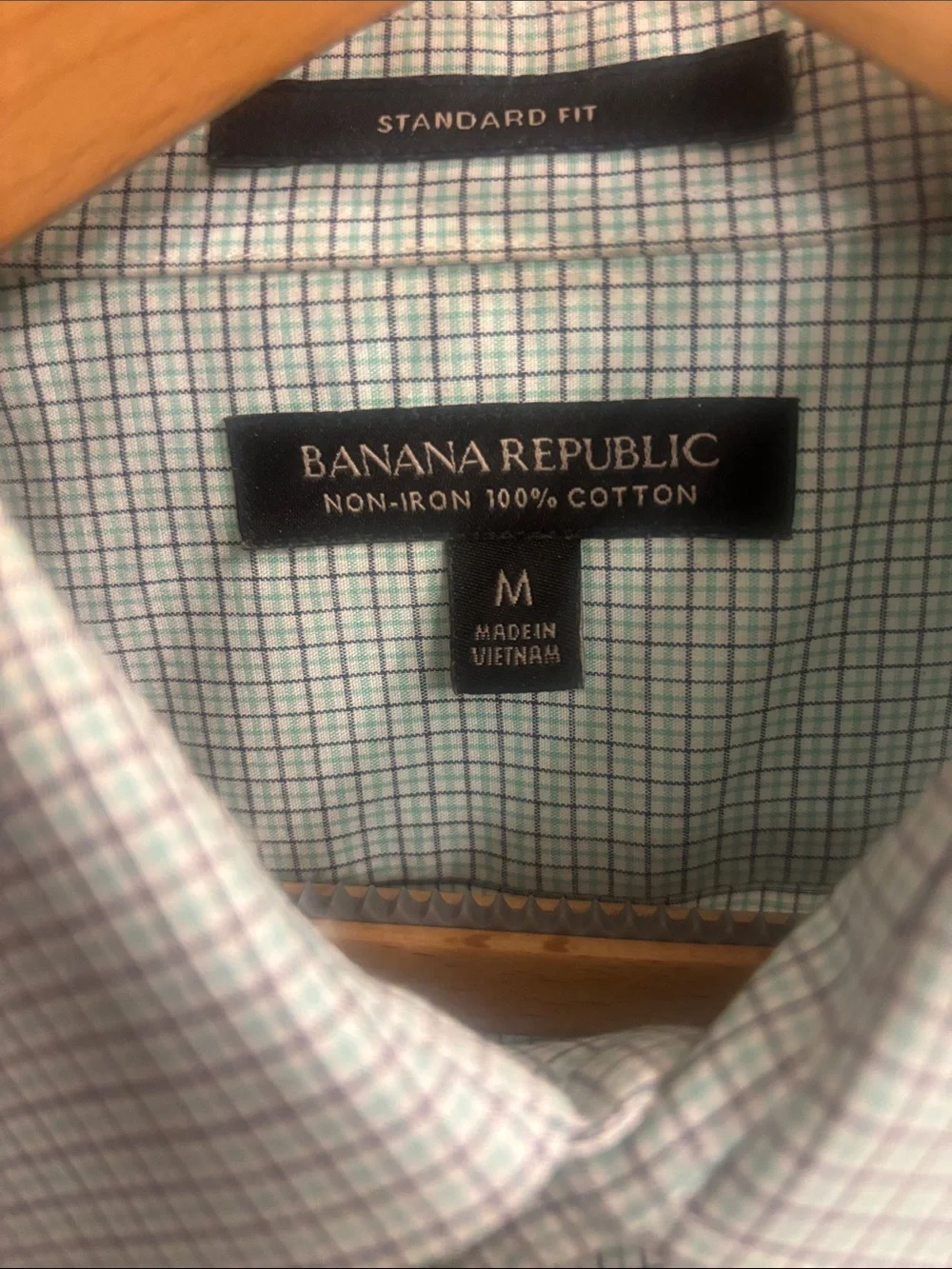 Banana Republic Mint Green Micro-Check Dress Shirt
